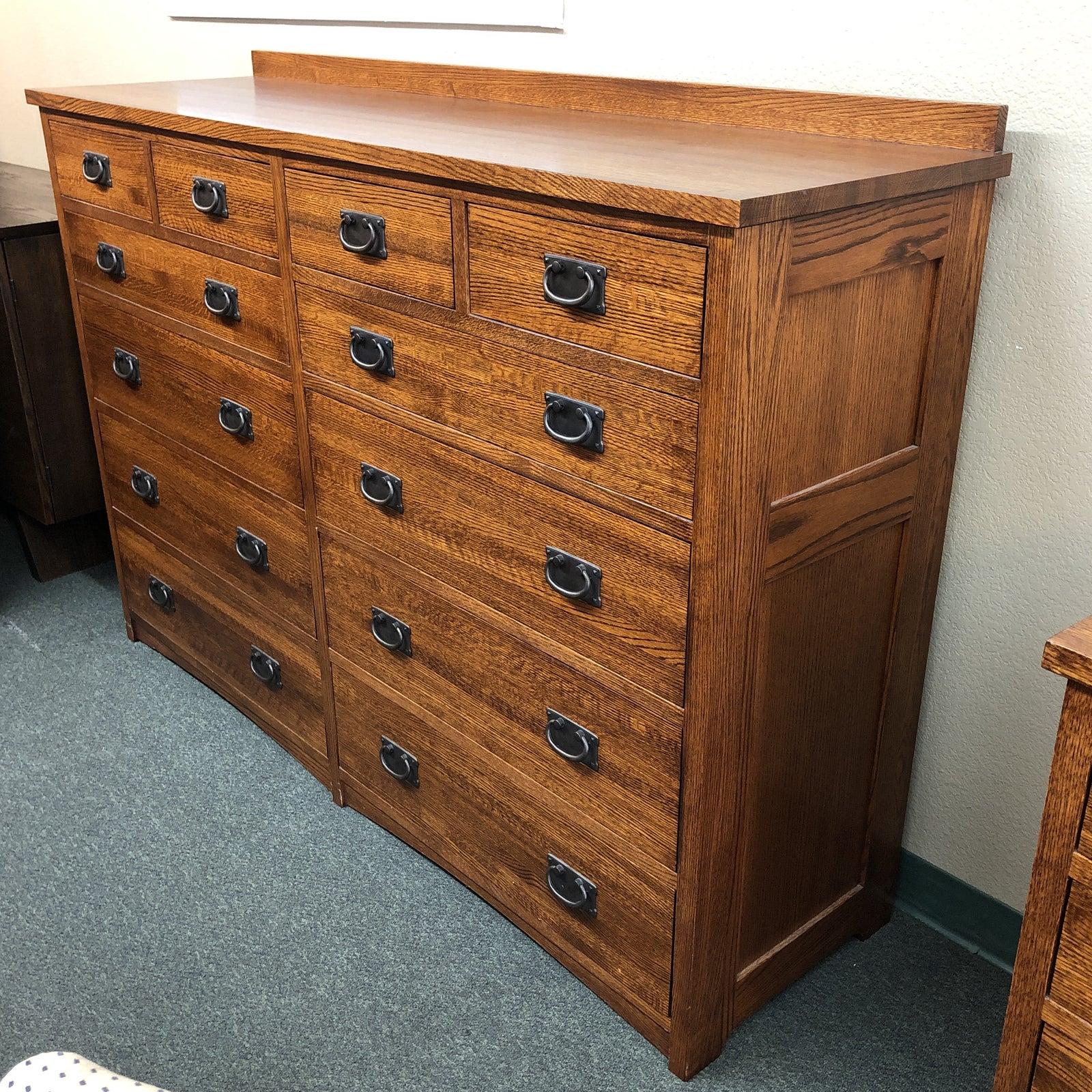 Michaels Furniture TwelveDrawer Mission Dresser For Sale at 1stDibs