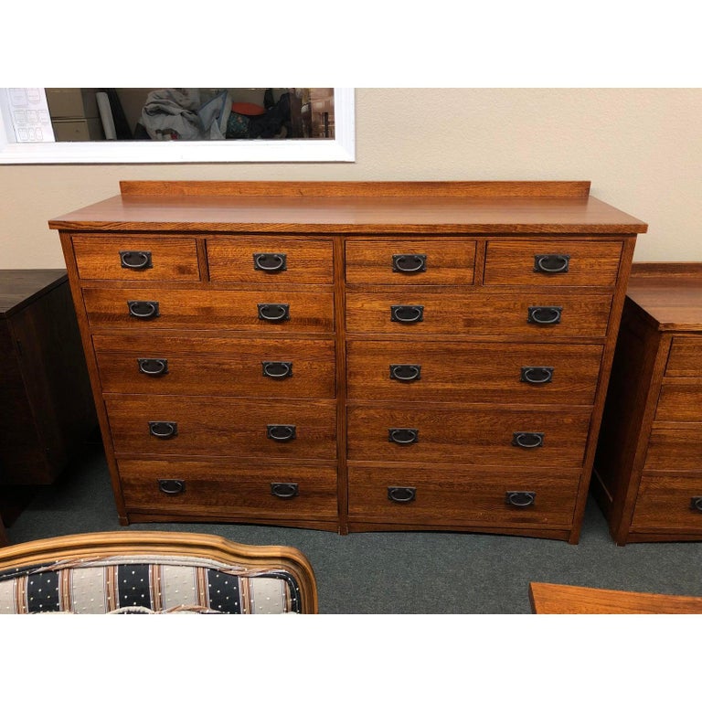 Michaels Furniture TwelveDrawer Mission Dresser For Sale at 1stDibs