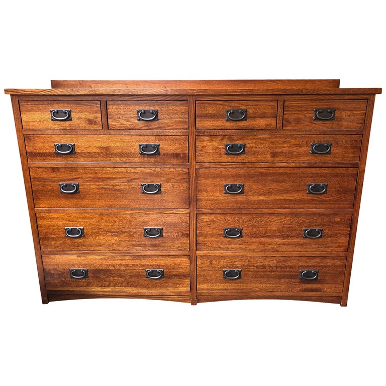 Michaels Furniture TwelveDrawer Mission Dresser For Sale at 1stDibs