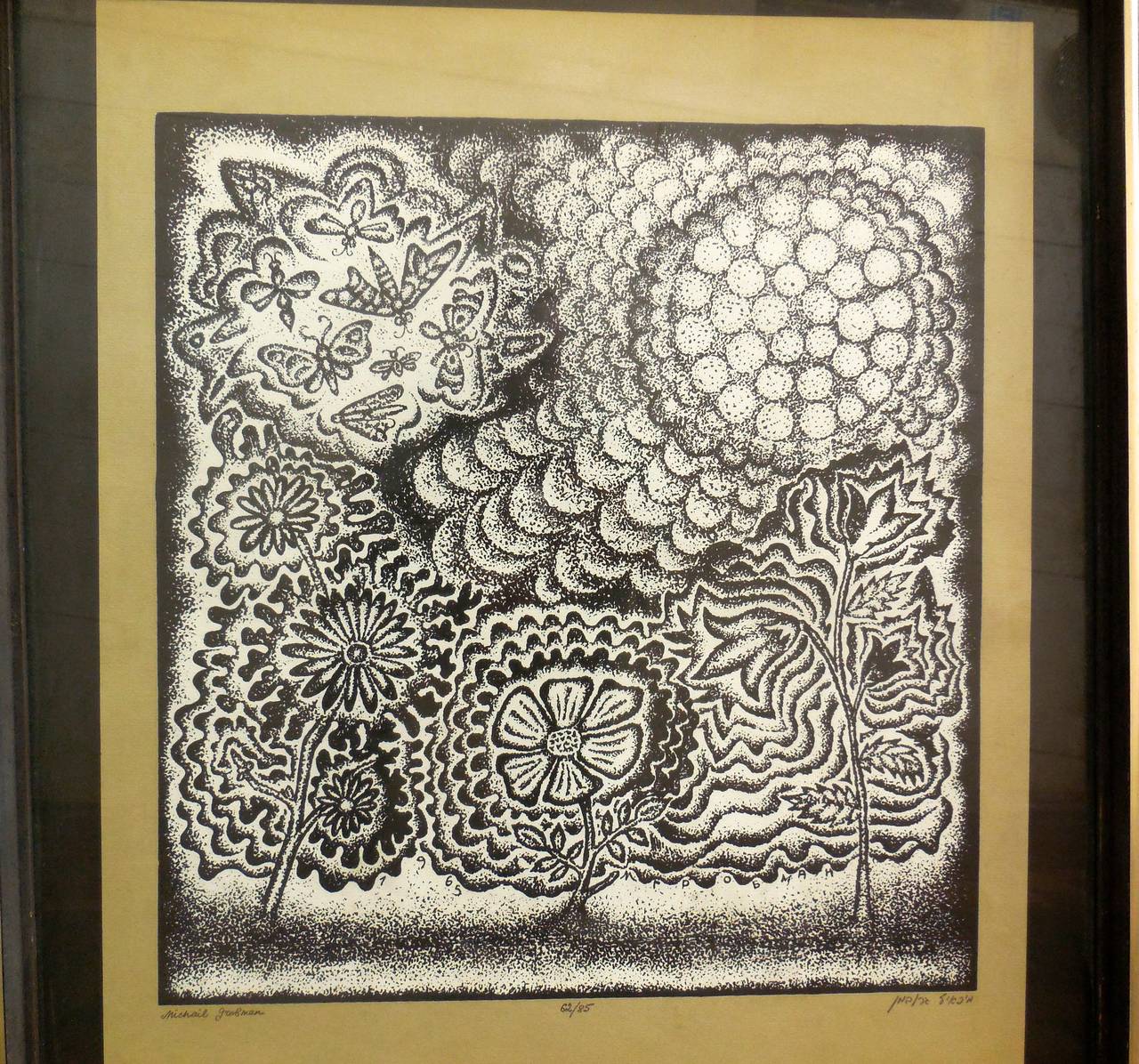 Abstract Print de Michail Grobman - Flora y Fauna Serigrafía