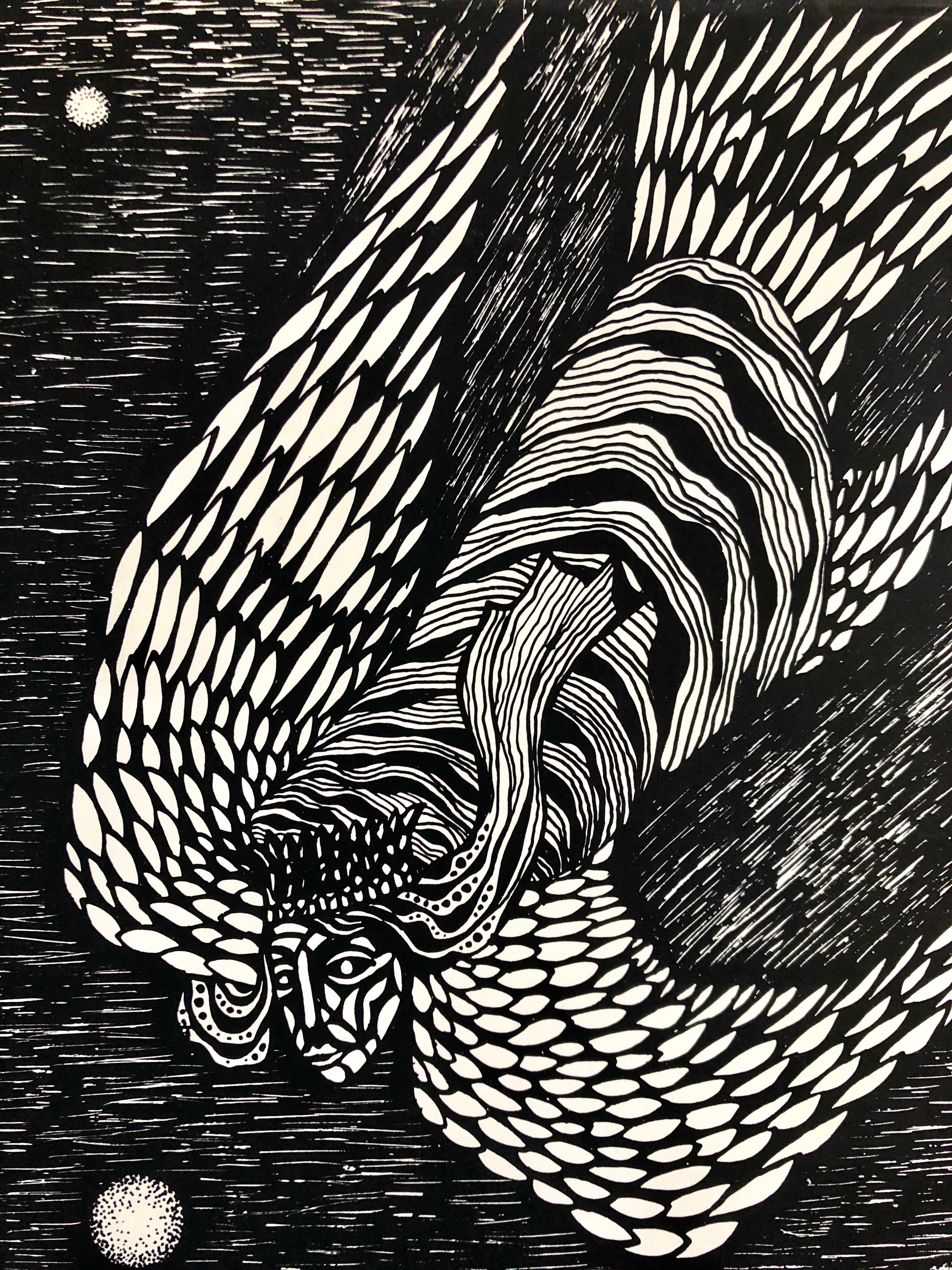 Gran impresión litográfica de ángel israelí ruso no conformista postsoviético - Print de Michail Grobman
