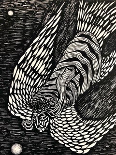 Large Post Soviet Non Conformist Russian Israeli Angel Lithograph Print