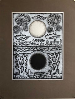 Large Post Soviet Non Conformist Russian Israeli Foil Silkscreen Print