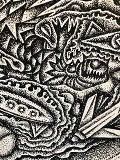 Large Post Soviet Non Conformist Russian Israeli Foil Silkscreen Print