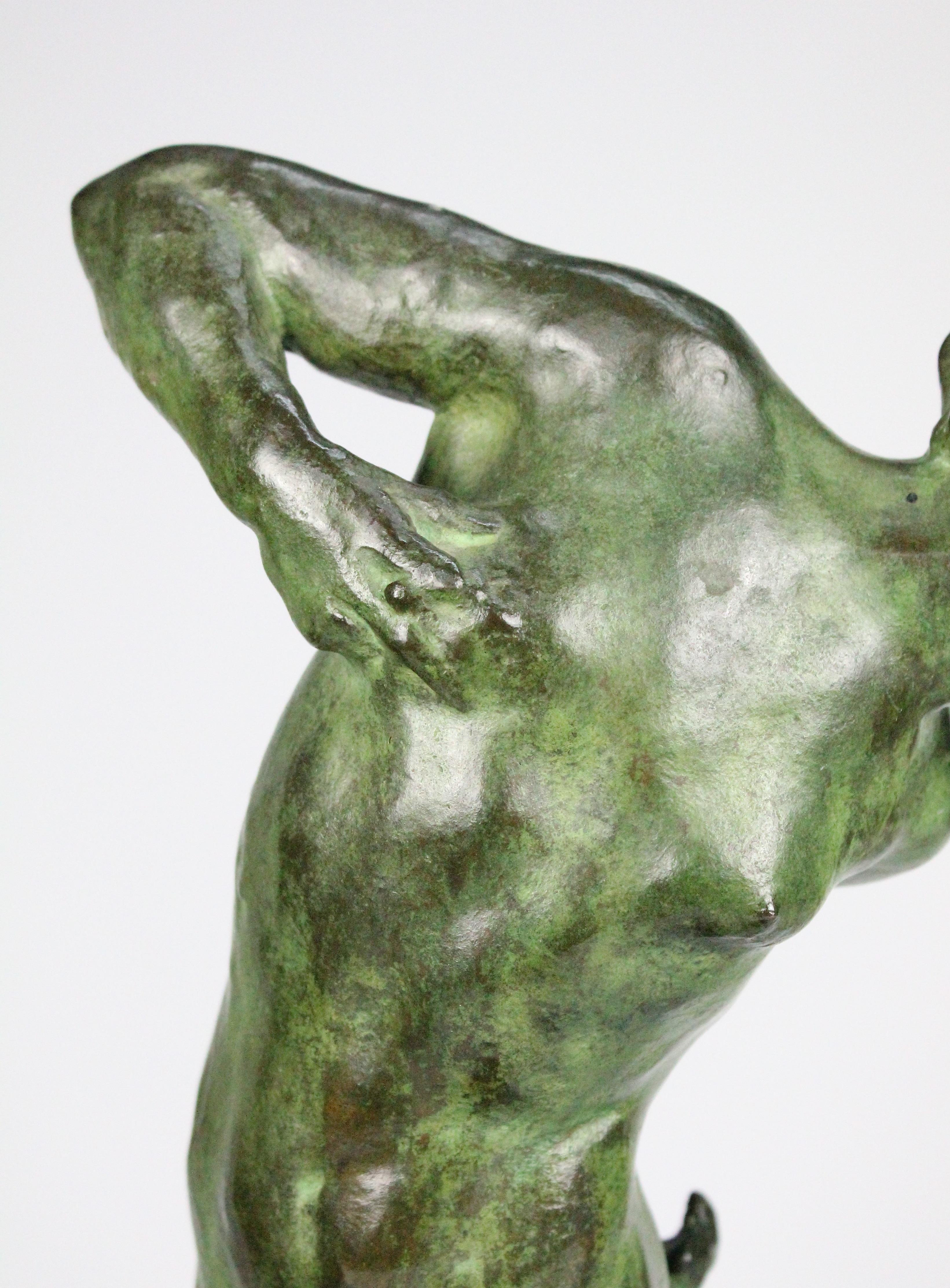 Michail Jacob Katz 1889-1964 Russian/Swedish Bronze Sculpture of Faun, 1928 5