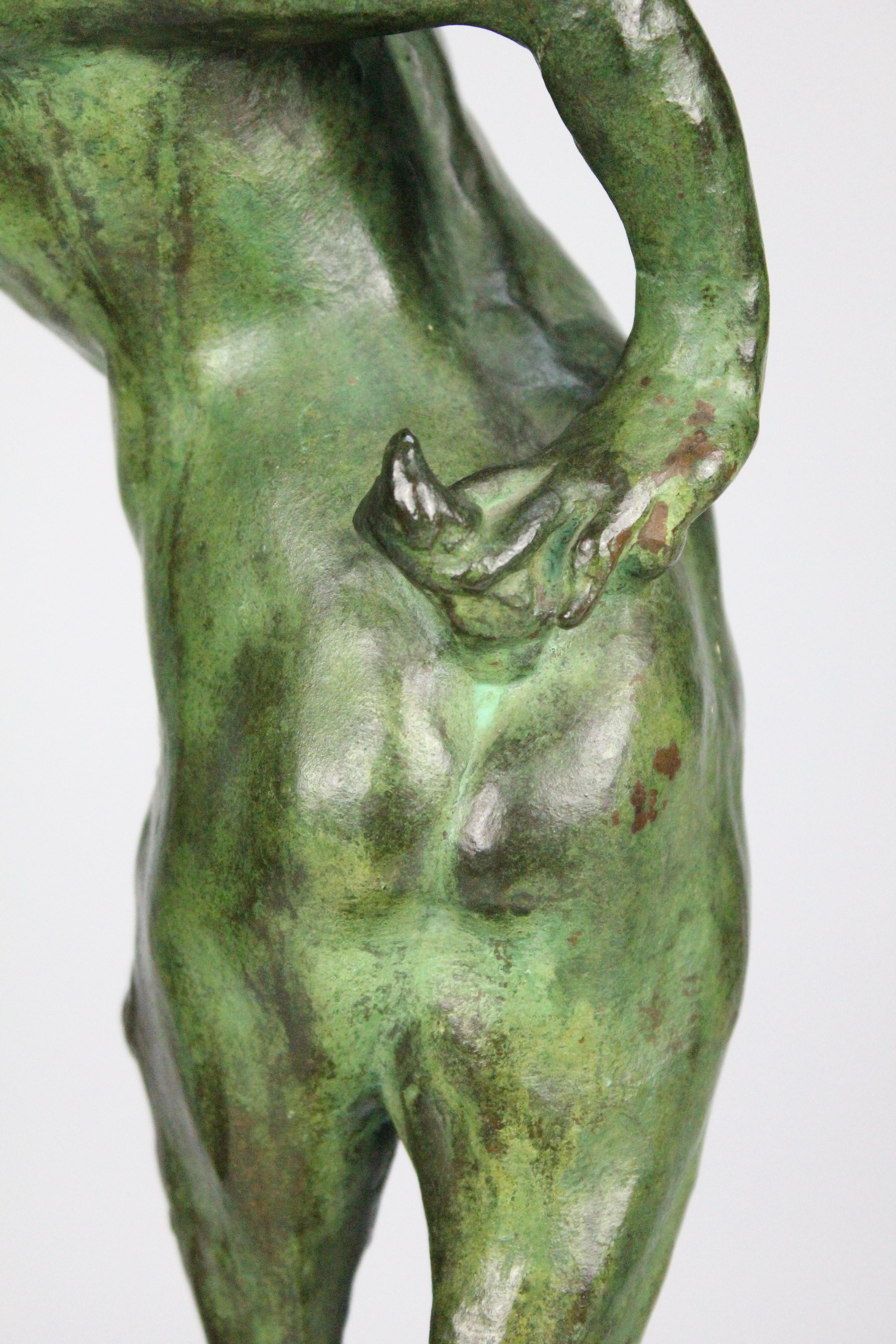 Michail Jacob Katz 1889-1964 Russian/Swedish Bronze Sculpture of Faun, 1928 6