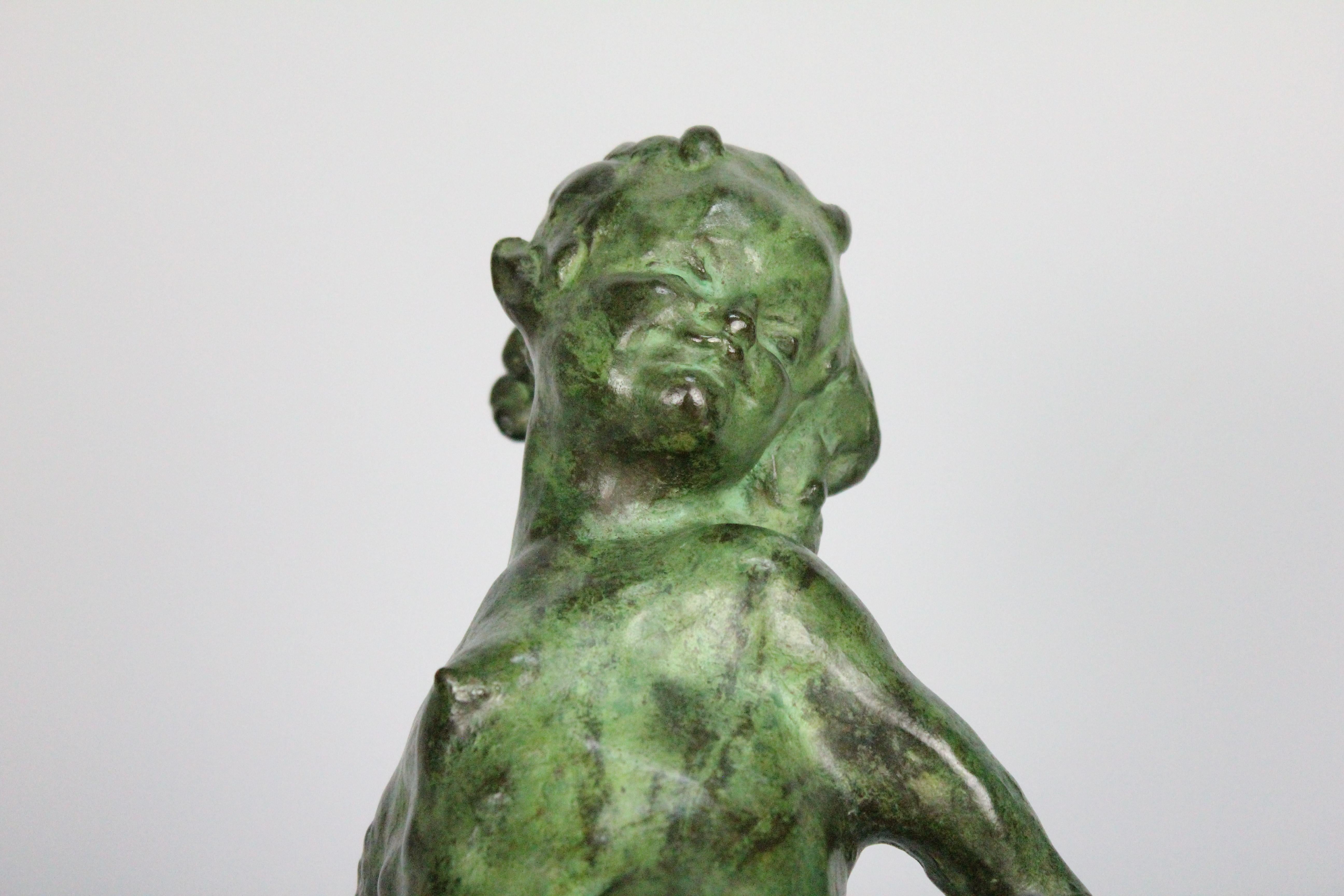 Michail Jacob Katz 1889-1964 Russian/Swedish Bronze Sculpture of Faun, 1928 8