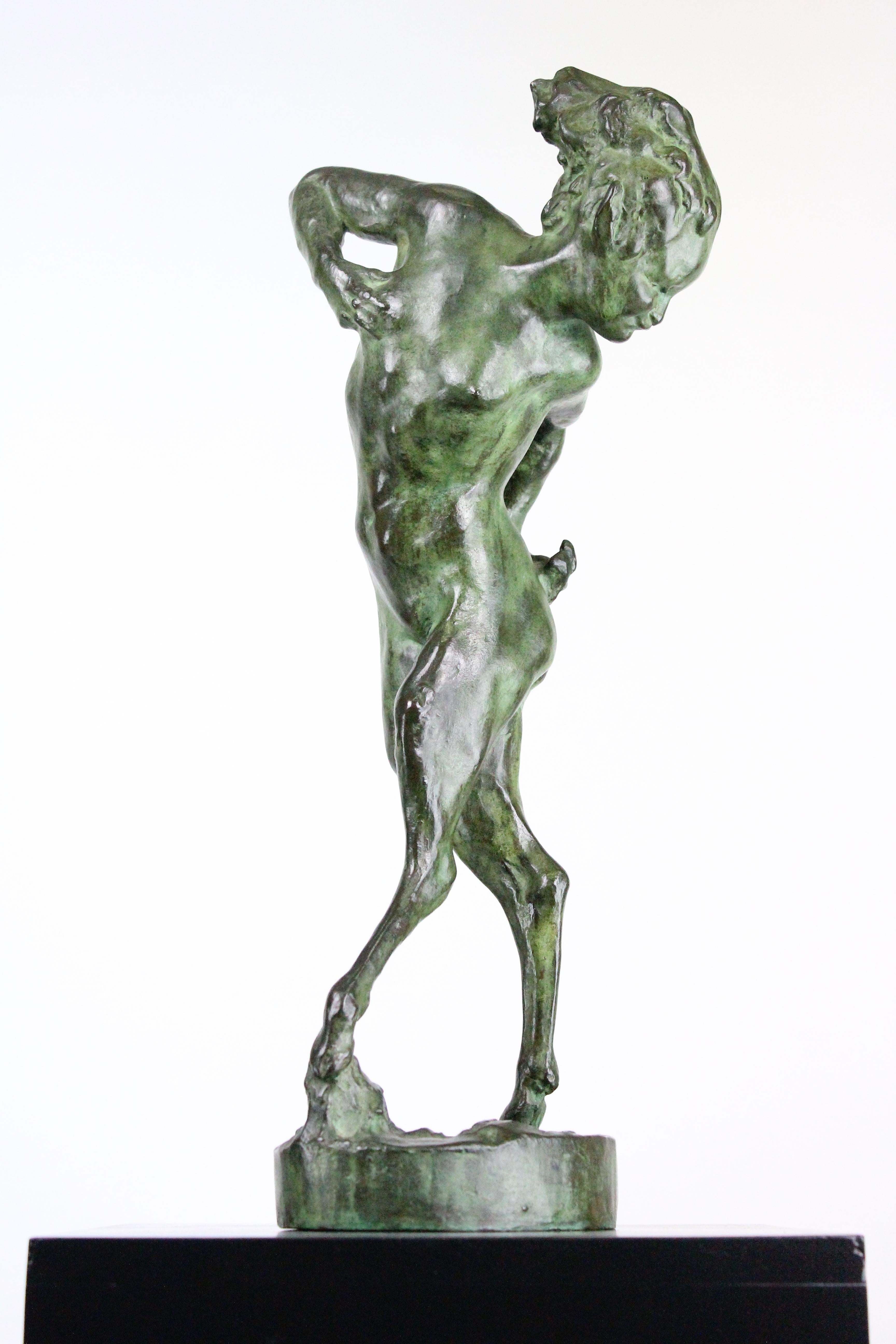 Early 20th Century Michail Jacob Katz 1889-1964 Russian/Swedish Bronze Sculpture of Faun, 1928