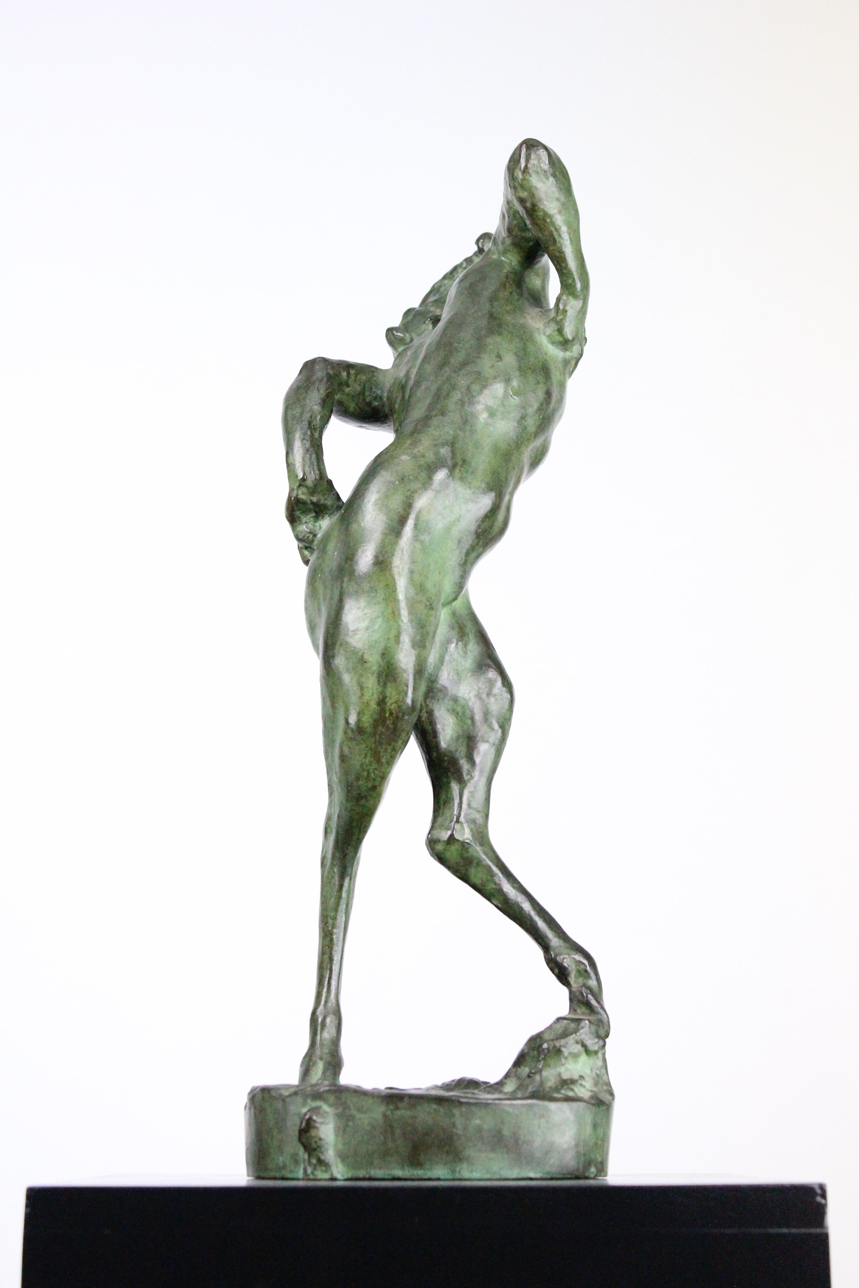 Michail Jacob Katz 1889-1964 Russian/Swedish Bronze Sculpture of Faun, 1928 2