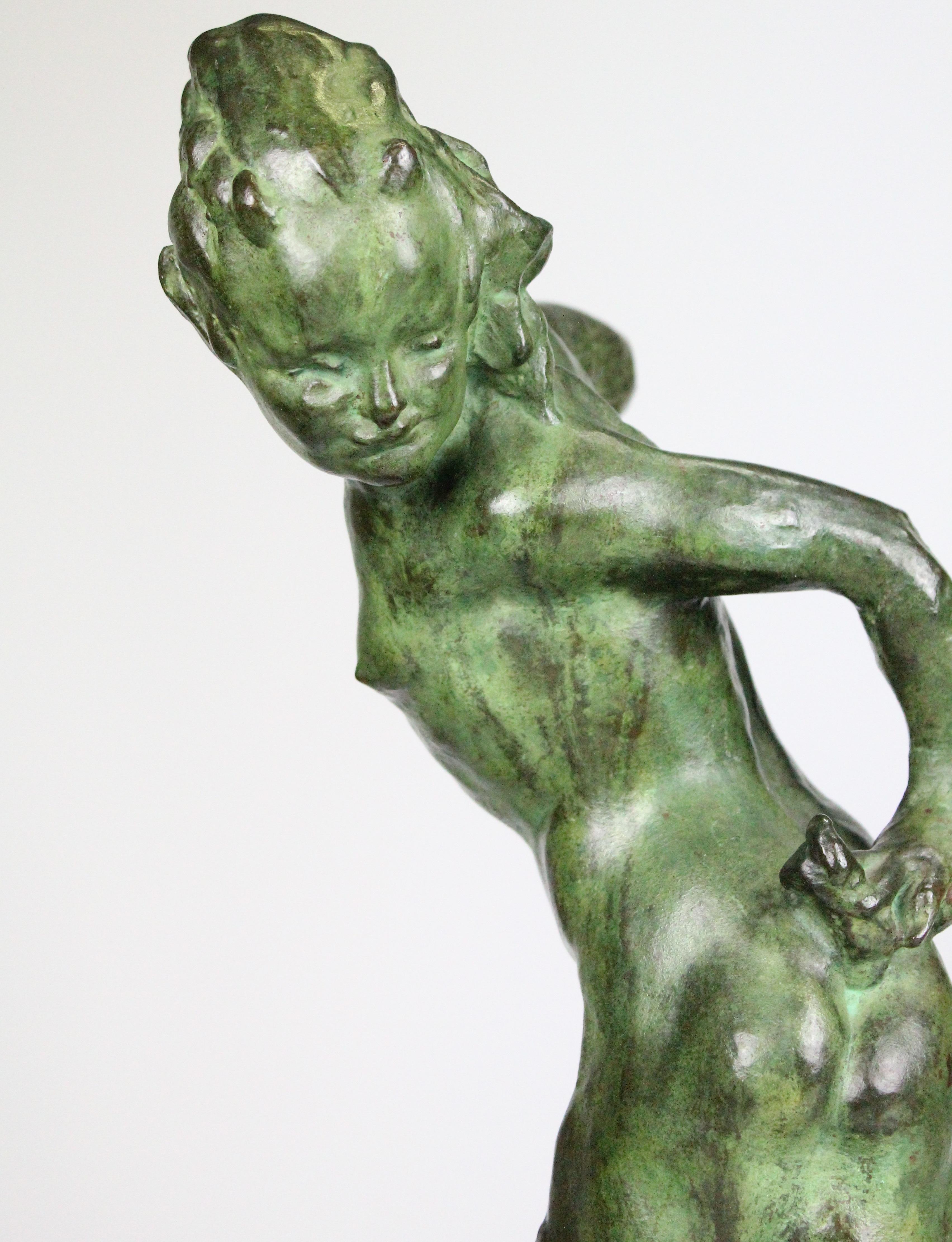 Michail Jacob Katz 1889-1964 Russian/Swedish Bronze Sculpture of Faun, 1928 3