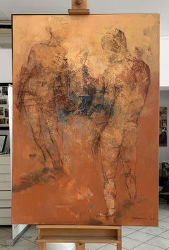 A meeting - XXI Century, Contemporary Figurative Oil Painting, Abstraction