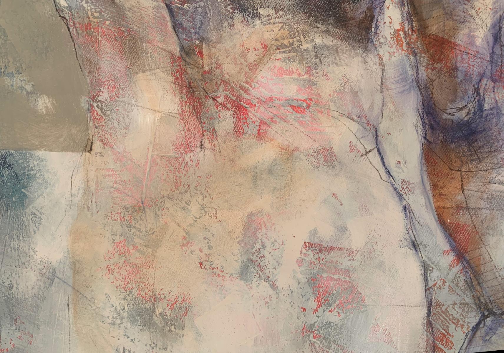 Un nu. Peinture acrylique monochromatique, Abstraction, Corps, Artistique polonais - Painting de Michał Bajsarowicz
