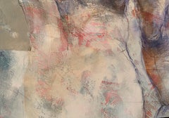 A nude. Monochromatic acrylic painting, Abstraction, Body, Polish artist