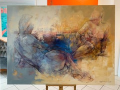 A silence - 21st Century, Contemporary Figurative Oil Painting, Abstraction