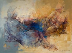 A silence - 21st Century, Contemporary Figurative Oil Painting, Abstraction 