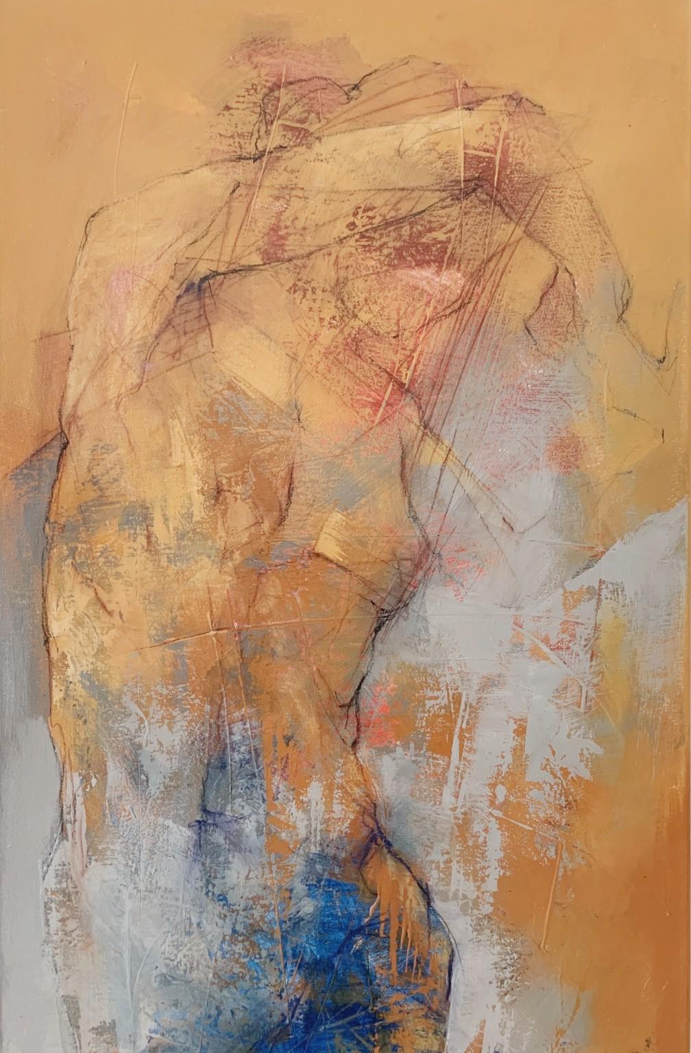 Nude - 21st Century, Contemporary Figurative Oil Painting, Abstraction  - Brown Figurative Painting by Michał Bajsarowicz