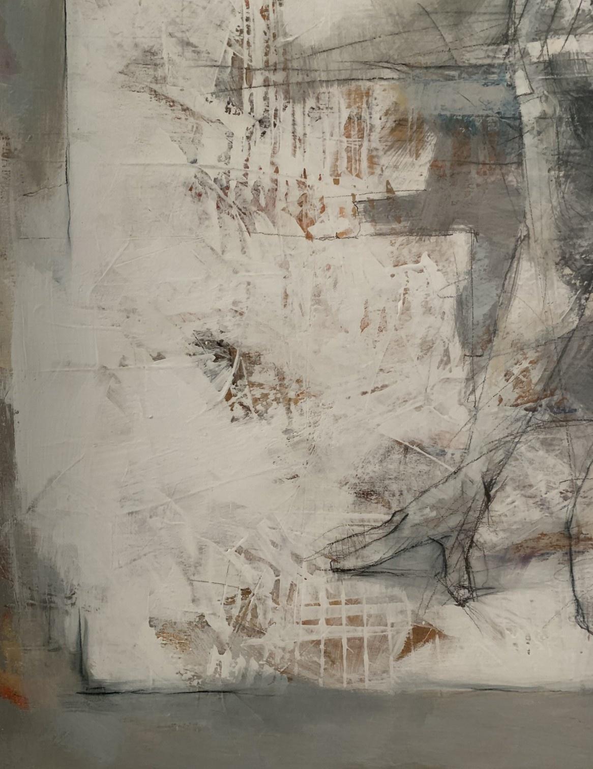 Nudo. Pittura acrilica figurativa, Astrazione, Monocromatico, Artista polacco - Painting Contemporaneo di Michał Bajsarowicz