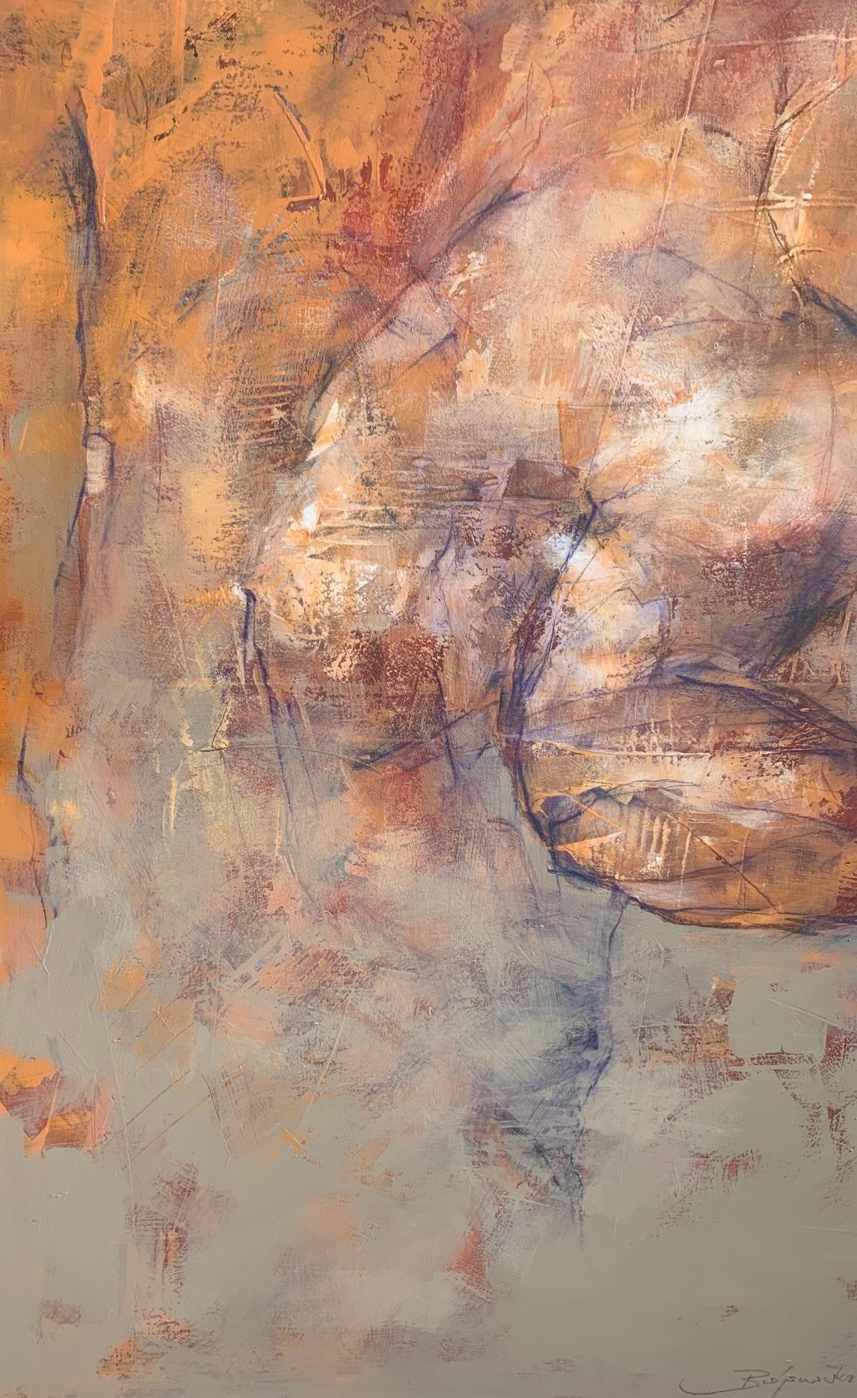 Nudo. Pittura acrilica figurativa e astratta, Corpo, artista polacco - Painting di Michał Bajsarowicz
