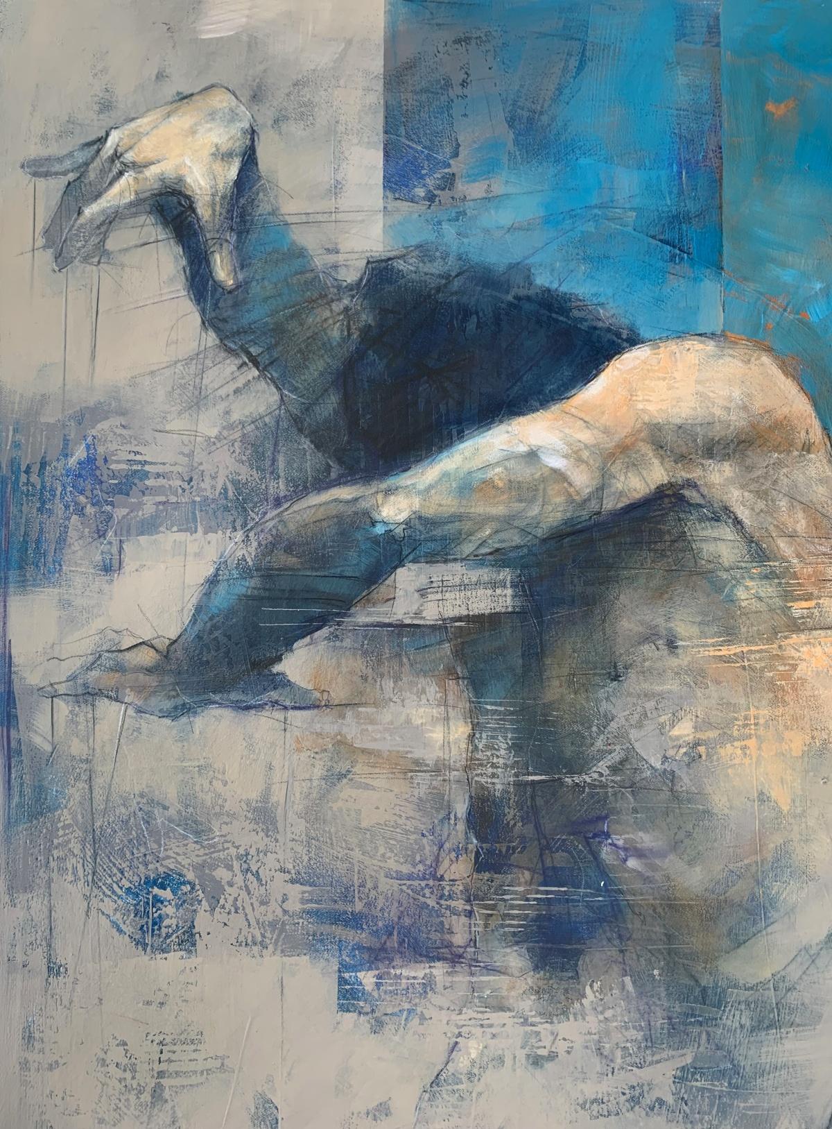 Nudo. Pittura acrilica figurativa e astratta, Corpo, artista polacco - Painting di Michał Bajsarowicz