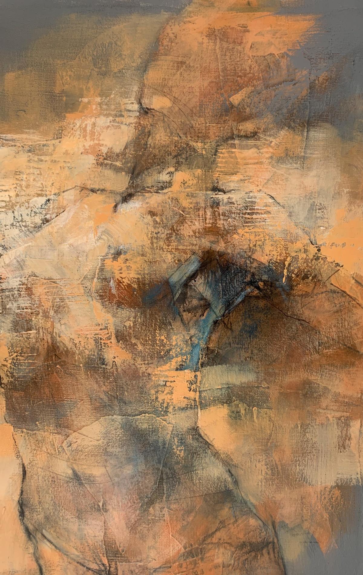 Nudo. Pittura acrilica figurativa e astratta, Corpo, artista polacco - Painting di Michał Bajsarowicz