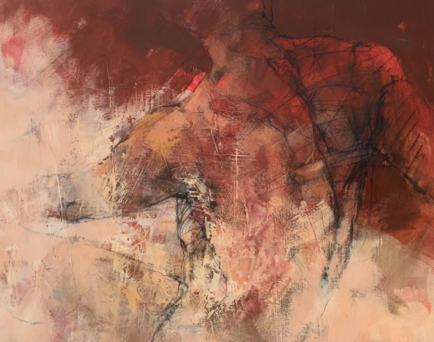 Nudo. Pittura acrilica figurativa e astratta, Corpo, artista polacco - Painting Contemporaneo di Michał Bajsarowicz