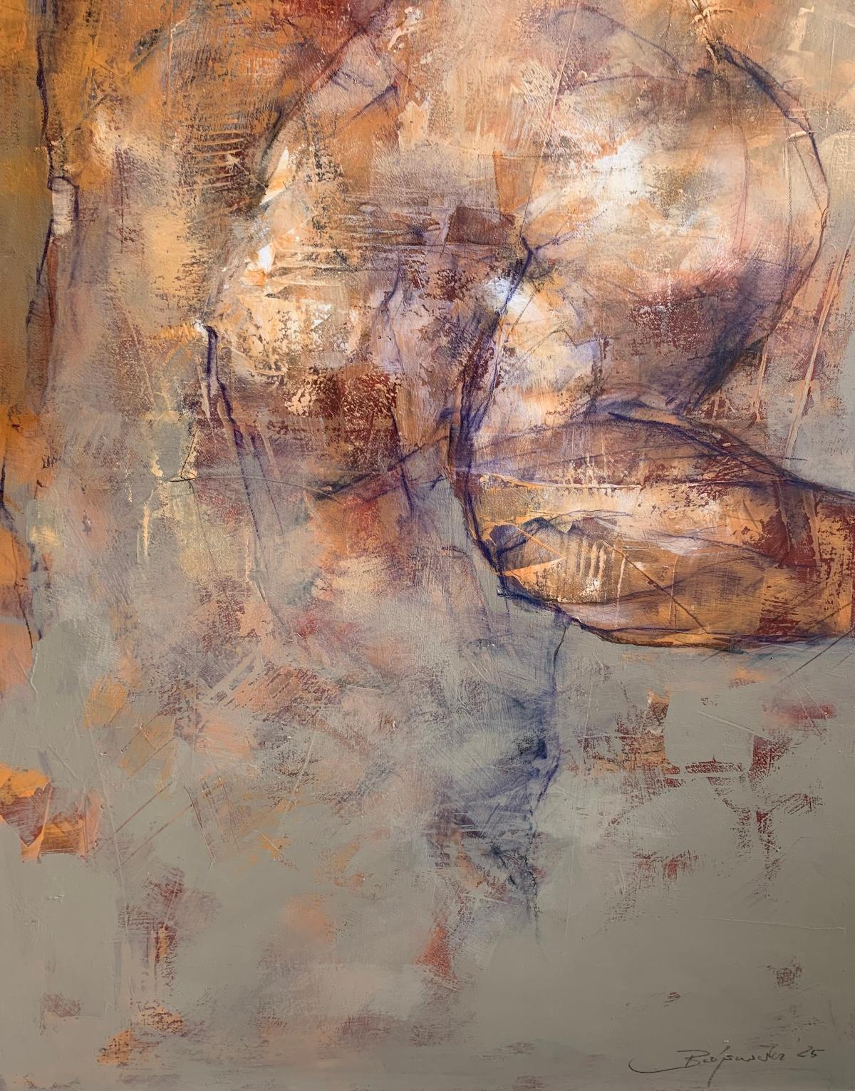 Nudo. Pittura acrilica figurativa e astratta, Corpo, artista polacco - Painting Contemporaneo di Michał Bajsarowicz
