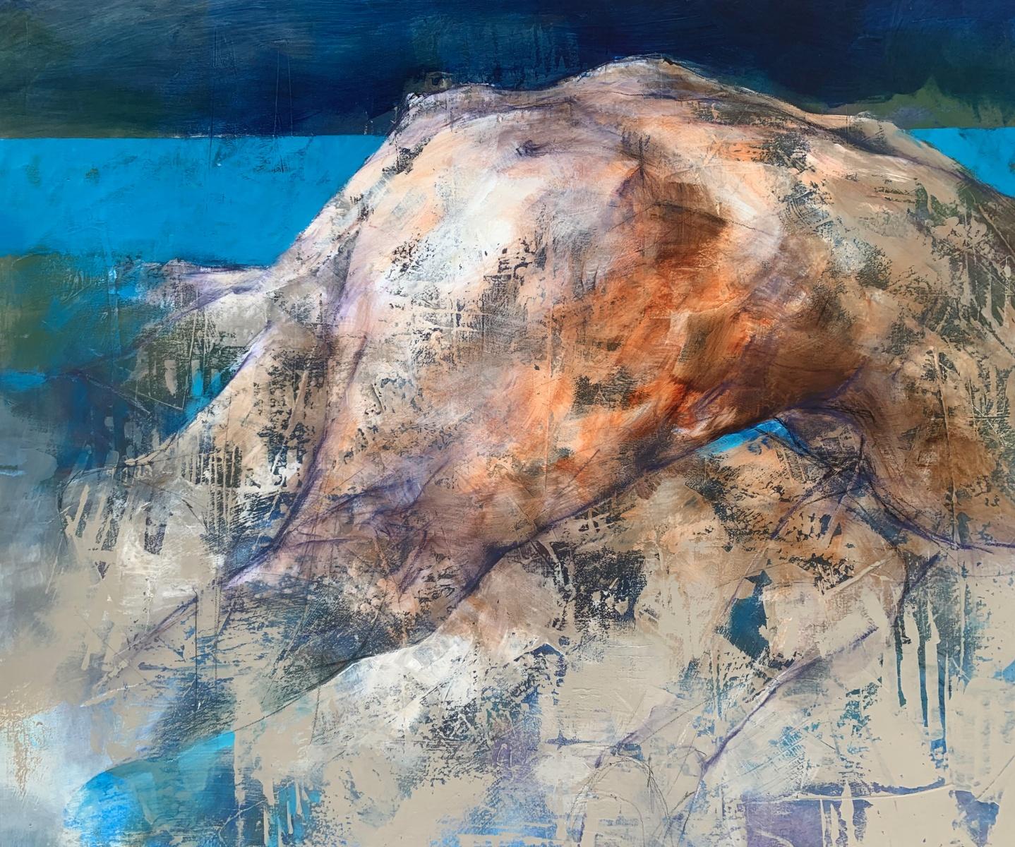 Nudo. Pittura acrilica figurativa e astratta, Corpo, artista polacco - Painting Contemporaneo di Michał Bajsarowicz