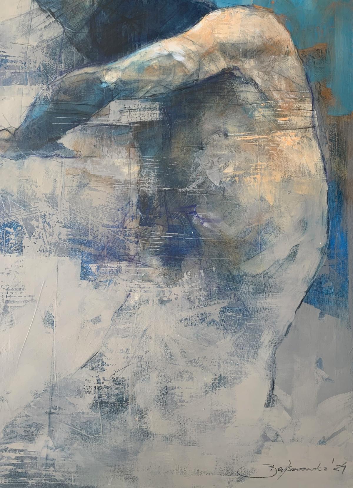 Nudo. Pittura acrilica figurativa e astratta, Corpo, artista polacco - Painting Contemporaneo di Michał Bajsarowicz