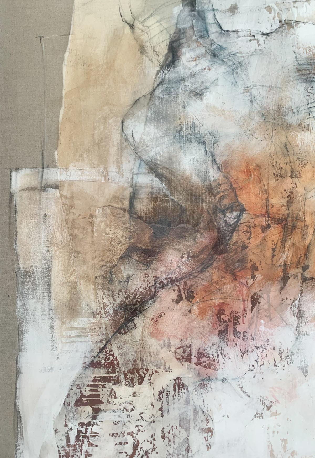 Nudo. Pittura acrilica figurativa e astratta, Corpo, artista polacco - Painting Contemporaneo di Michał Bajsarowicz