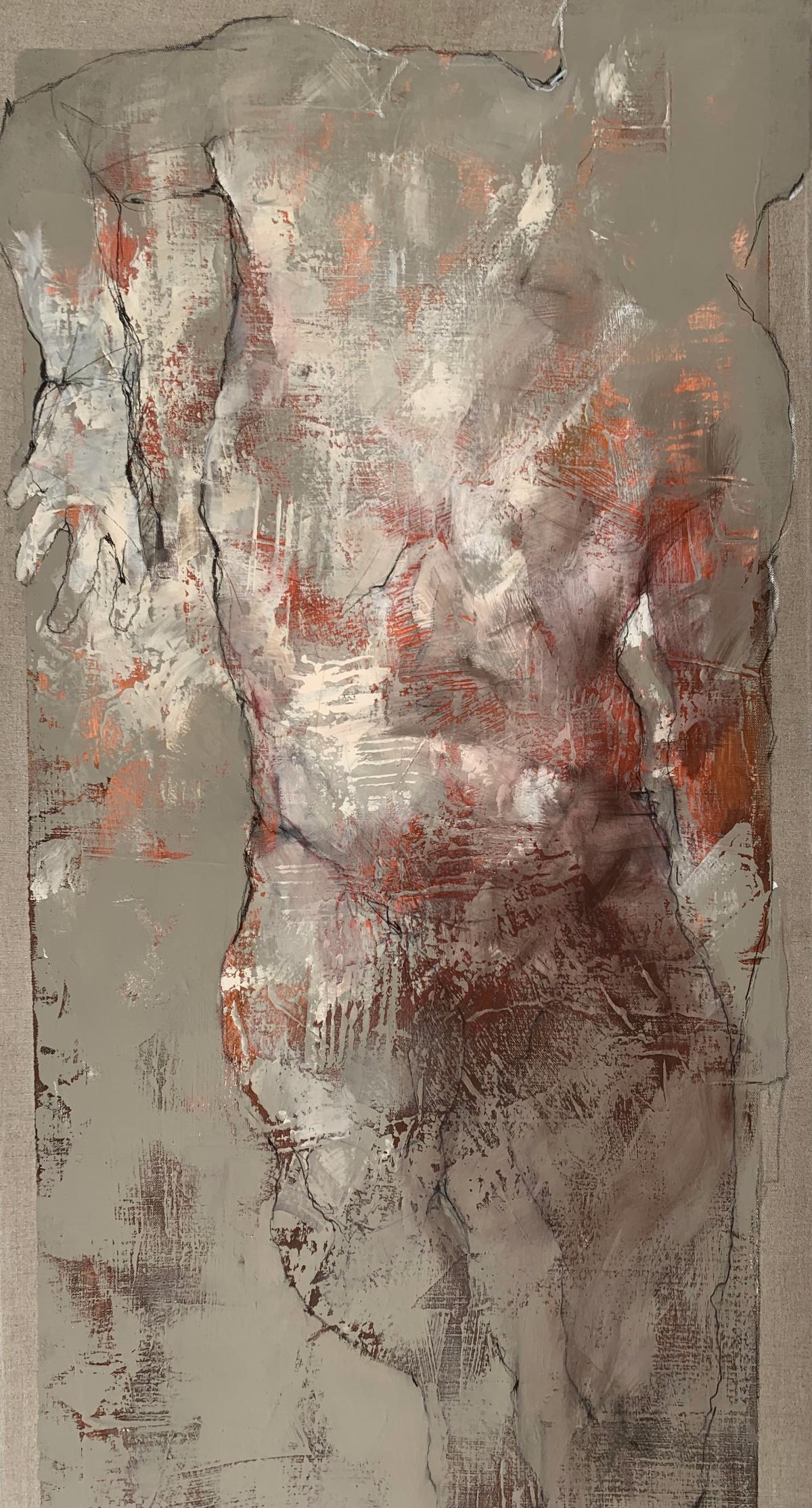 Nudo. Pittura acrilica figurativa e astratta, Corpo, artista polacco - Painting Contemporaneo di Michał Bajsarowicz