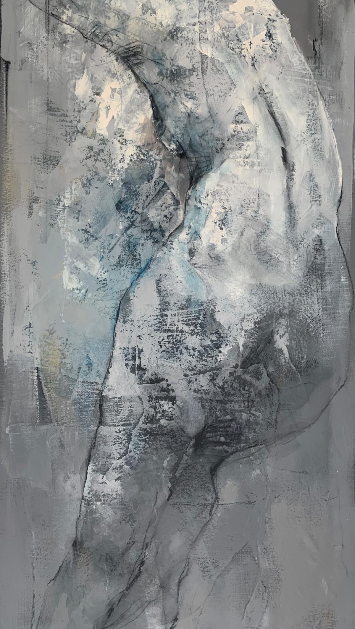 Nudo. Pittura acrilica figurativa e astratta, Corpo, artista polacco - Painting Contemporaneo di Michał Bajsarowicz