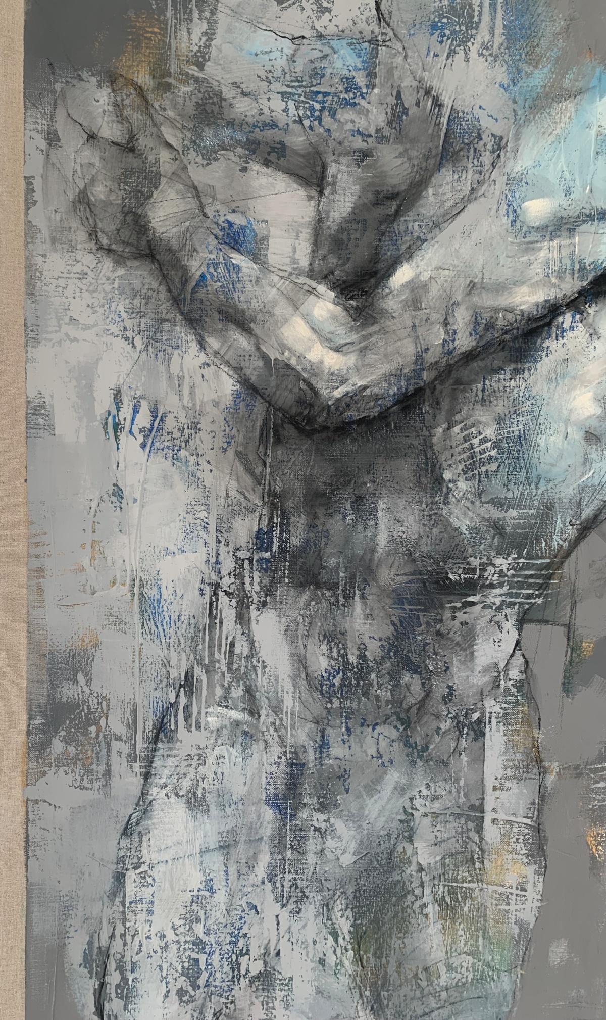 Nudo. Pittura acrilica figurativa e astratta, Corpo, artista polacco - Painting Contemporaneo di Michał Bajsarowicz