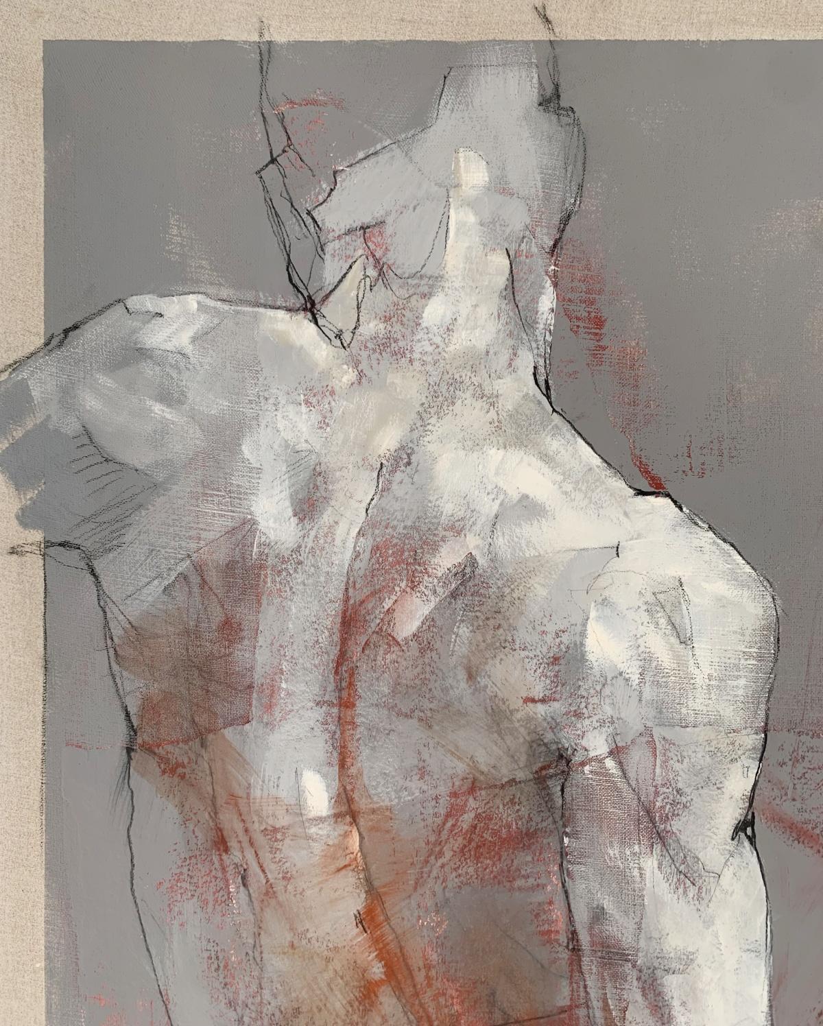 Nudo. Pittura acrilica figurativa e astratta, Corpo, artista polacco - Painting Contemporaneo di Michał Bajsarowicz