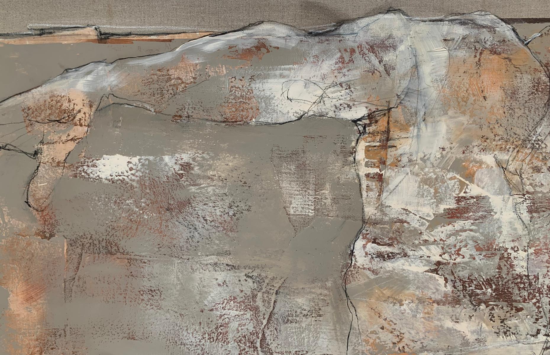 Nudo. Pittura acrilica figurativa e astratta, Corpo, artista polacco - Nude Painting Marrone di Michał Bajsarowicz