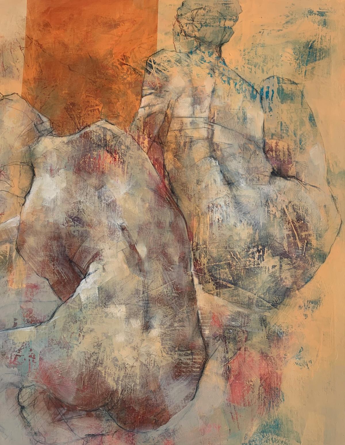 Quadro contemporaneo in acrilico su tela raffigurante un nudo dell'artista polacco Michal Bajsarowicz. L'opera è un'interpretazione artistica del corpo umano con elementi astratti. La composizione è simile a uno schizzo. 

MICHAL BAJSAROWICZ (nato