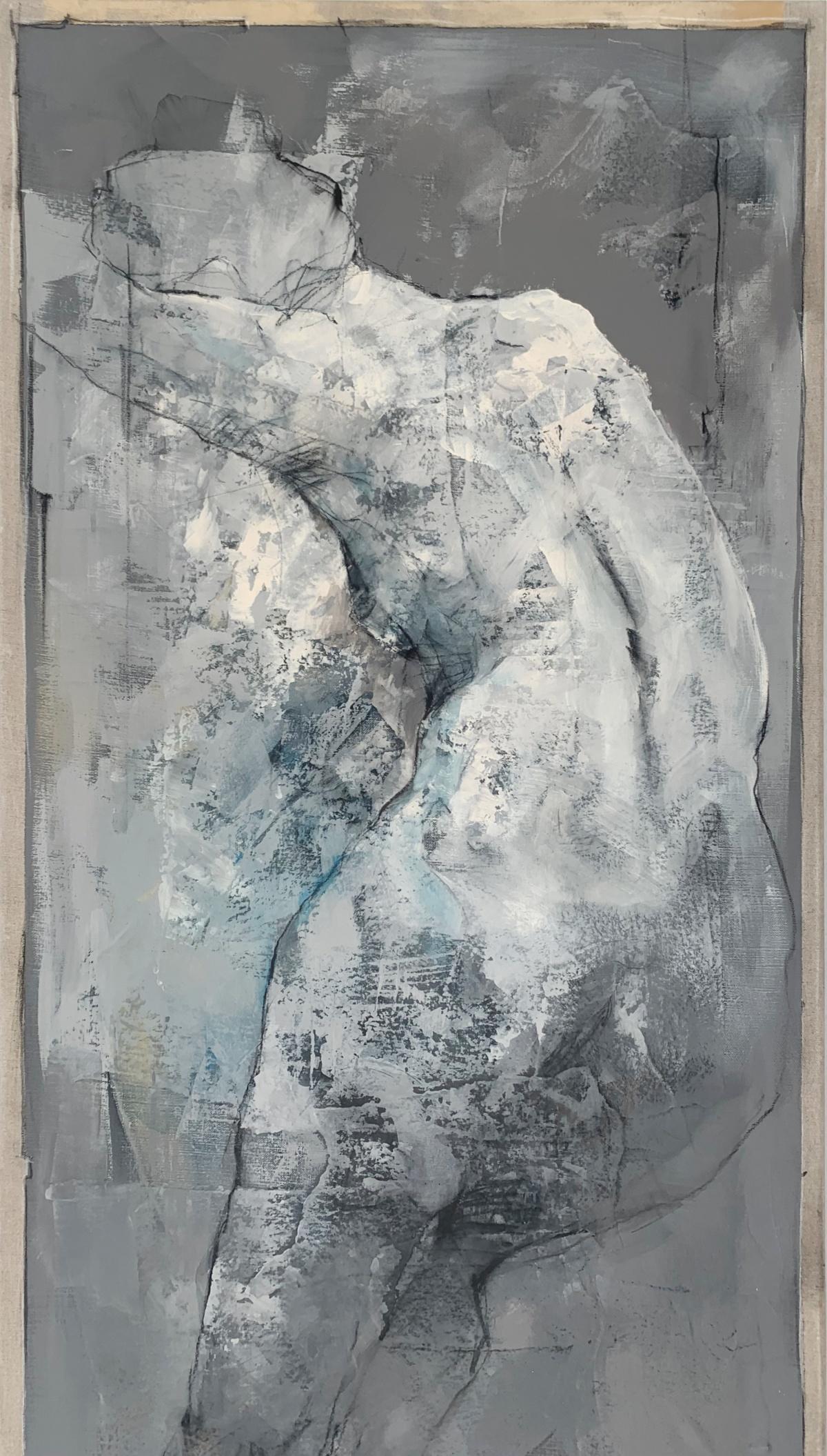 Quadro contemporaneo in acrilico su tela raffigurante un nudo dell'artista polacco Michal Bajsarowicz. L'opera è un'interpretazione artistica del corpo umano con elementi astratti. La composizione è simile a uno schizzo. 

MICHAL BAJSAROWICZ (nato