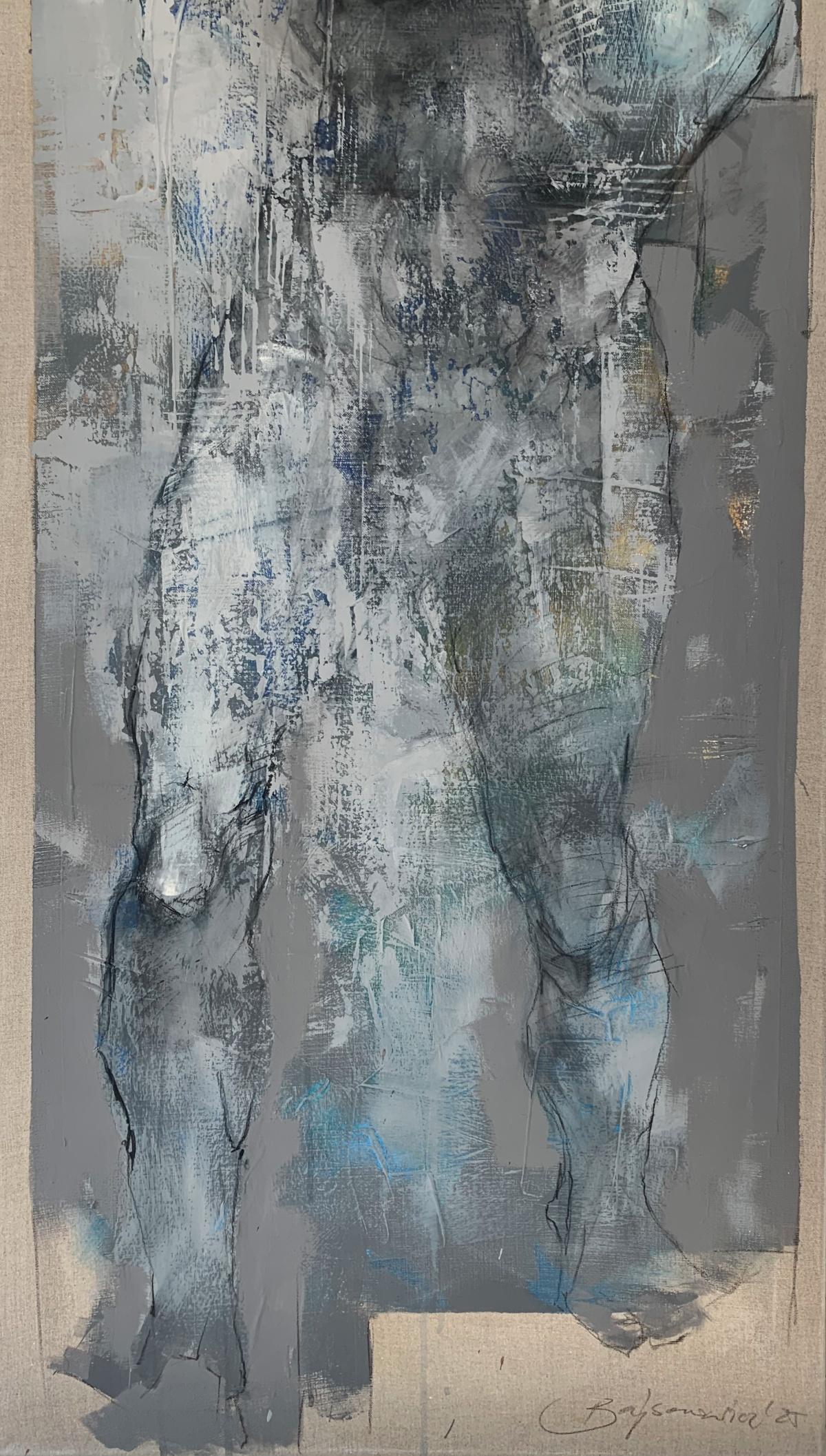 Quadro contemporaneo in acrilico su tela raffigurante un nudo dell'artista polacco Michal Bajsarowicz. L'opera è un'interpretazione artistica del corpo umano con elementi astratti. La composizione è simile a uno schizzo. 

MICHAL BAJSAROWICZ (nato