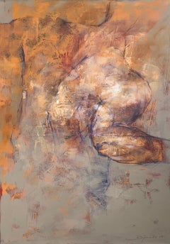 Desnuda. Pintura acrílica figurativa y abstracta, Cuerpo, Artista polaco