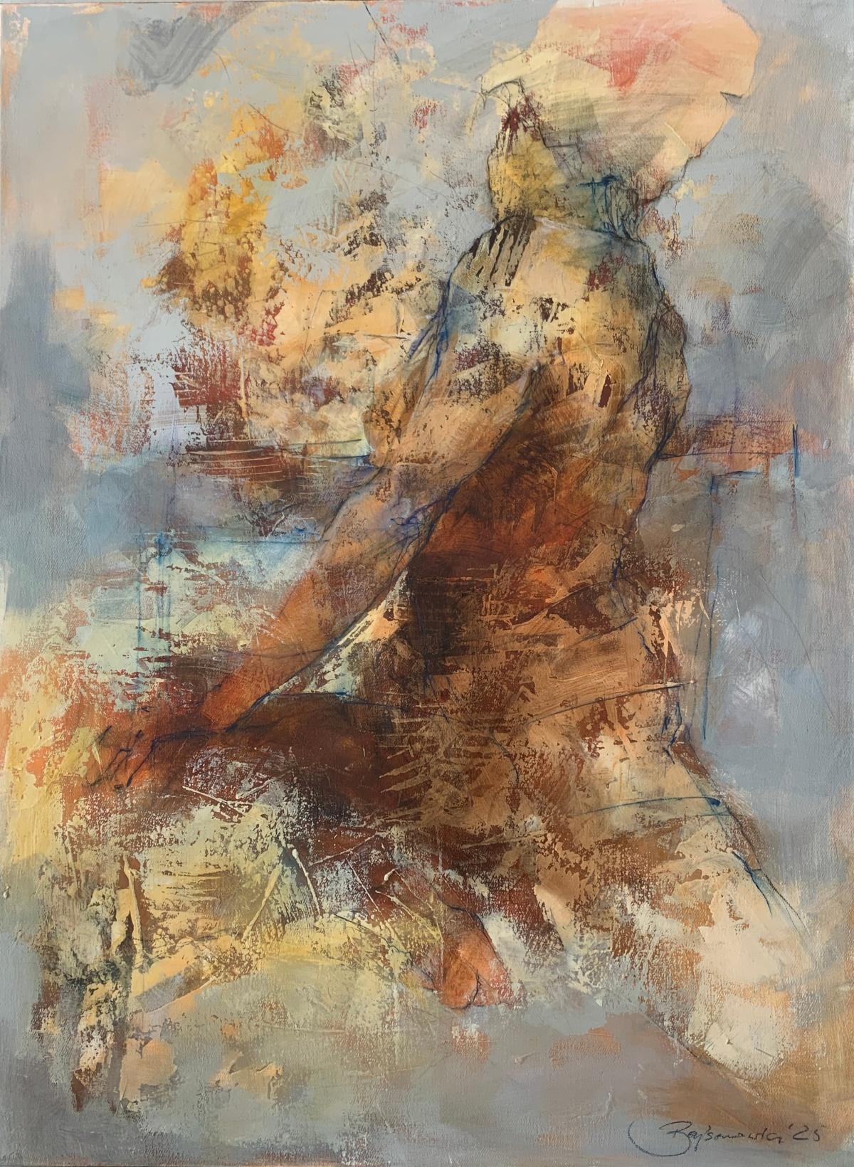 Nudo. Pittura acrilica figurativa e astratta, Corpo, artista polacco