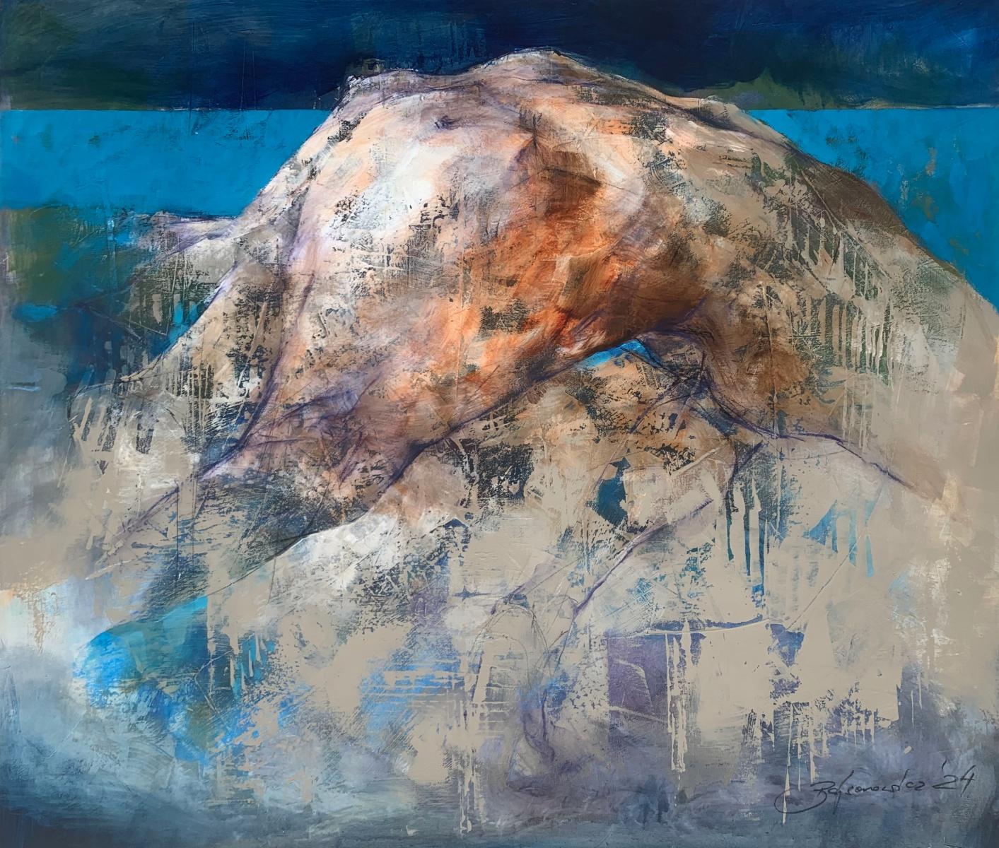 Desnuda. Pintura acrílica figurativa y abstracta, Cuerpo, Artista polaco
