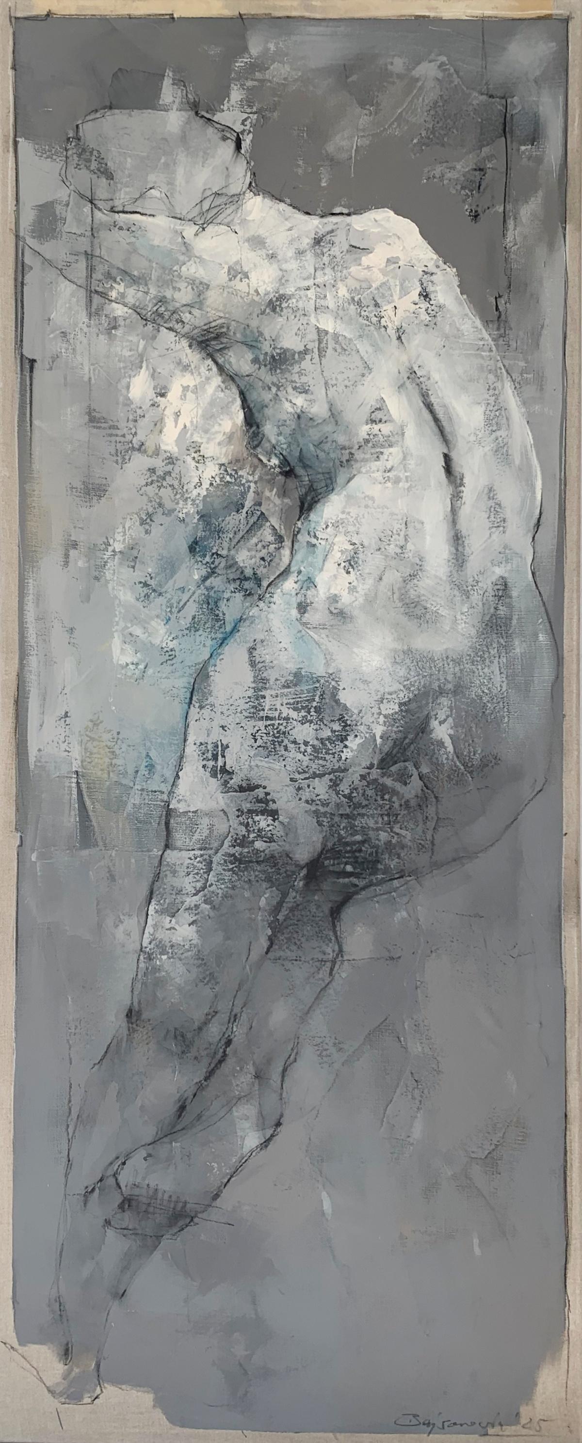 Nudo. Pittura acrilica figurativa e astratta, Corpo, artista polacco