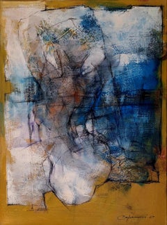 Nudo. Pittura acrilica figurativa originale su tela - Studio moderno di nudo