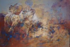 Beziehungen Original figurative Acrylmalerei auf Leinwand - Moderne Aktstudie