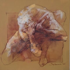 Study of the Male Form, Contemporary Figurative Acrylic on Canvas
