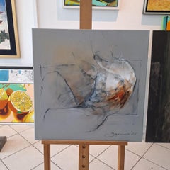 Étude de la silhouette masculine, peinture figurative contemporaine à l'acrylique sur toile