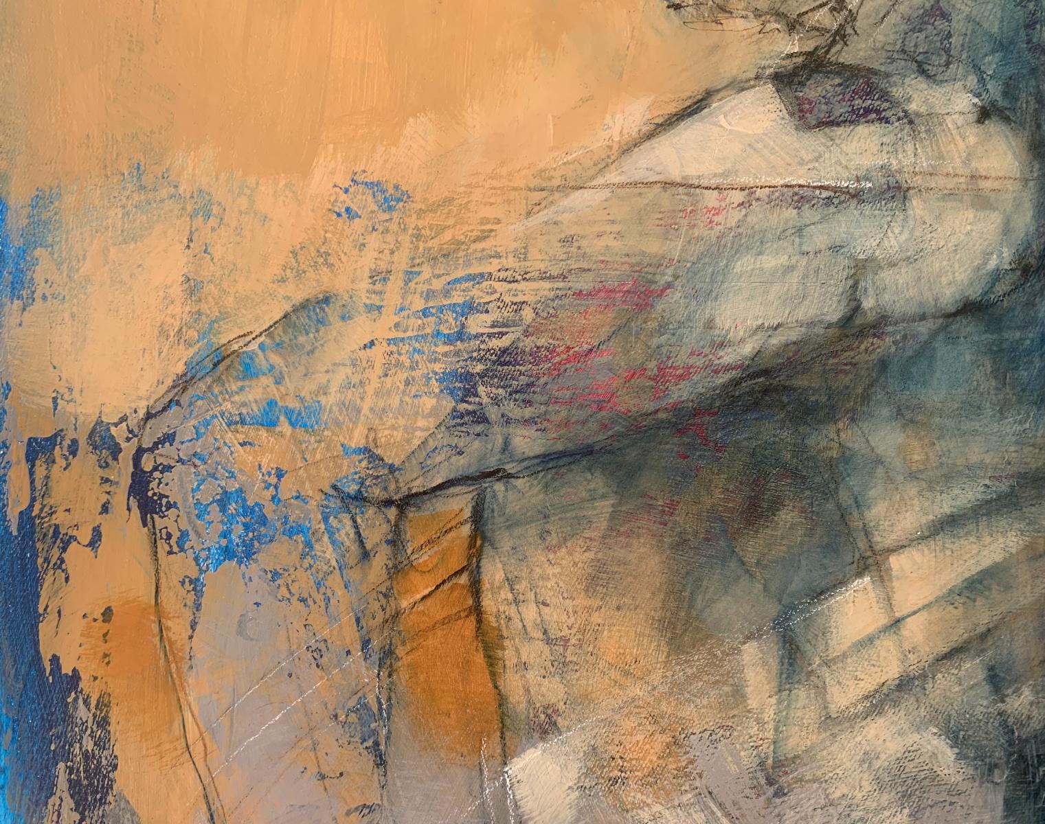Untitled. Figurative and abstract acrylic painting, Female body, Polish artist - Painting by Michał Bajsarowicz