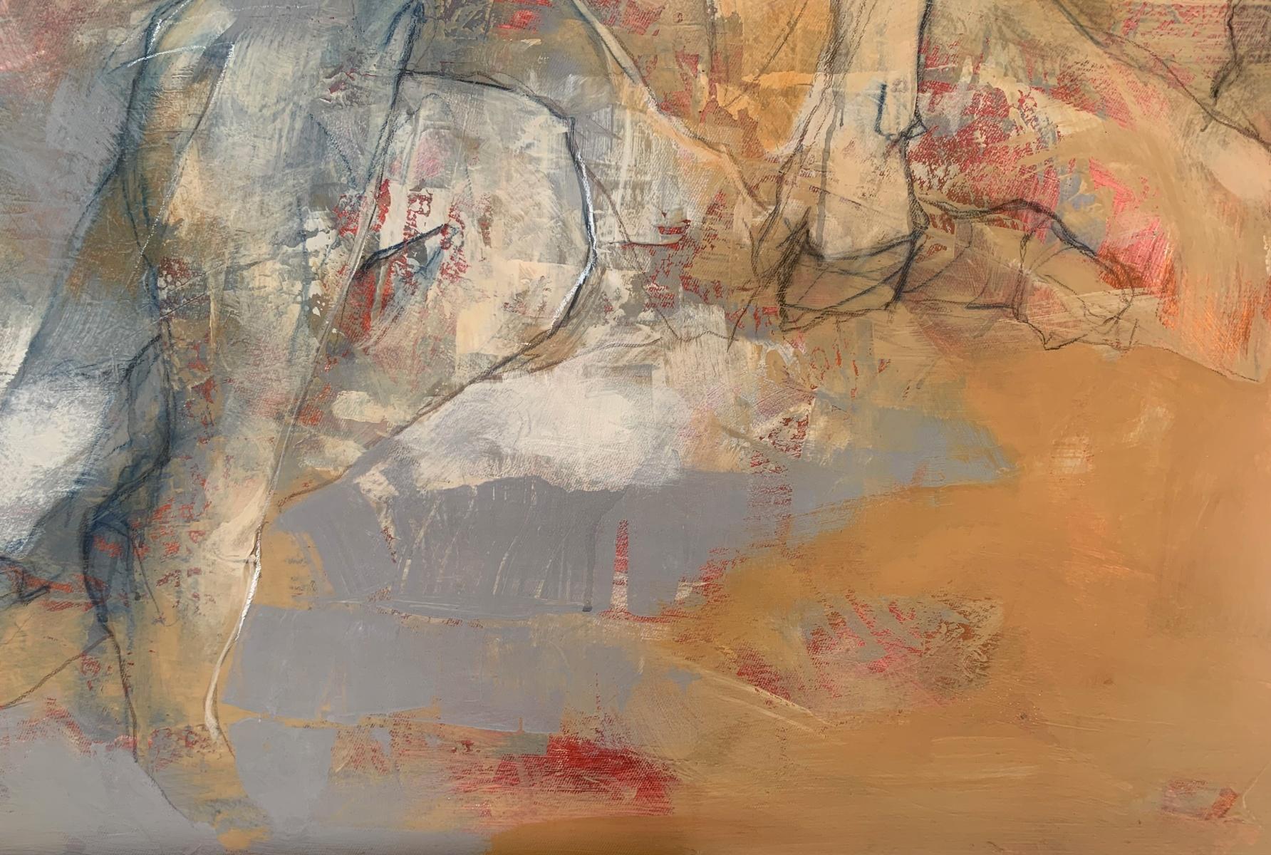 Untitled. Figurative and abstract acrylic painting, Female body, Polish artist 1