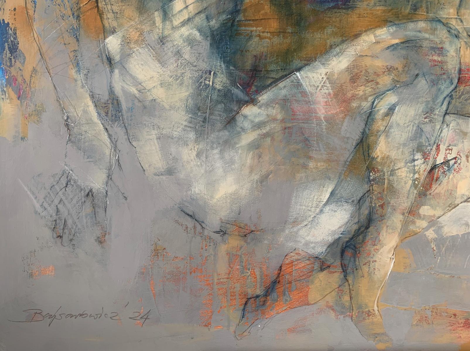 Untitled. Figurative and abstract acrylic painting, Female body, Polish artist 2