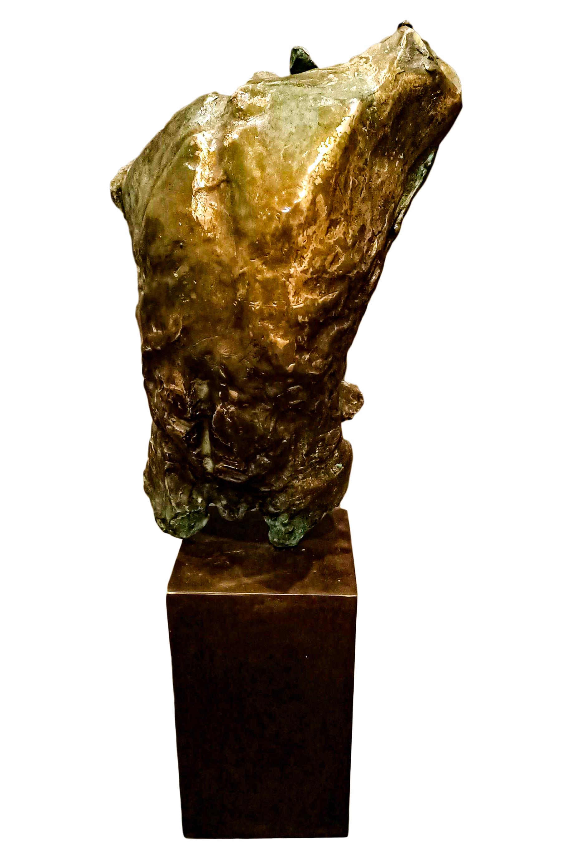 Michał Bajsarowicz Male Nude Torso, Contemporary bronze scupture 64x24x15cm 2021 For Sale 4