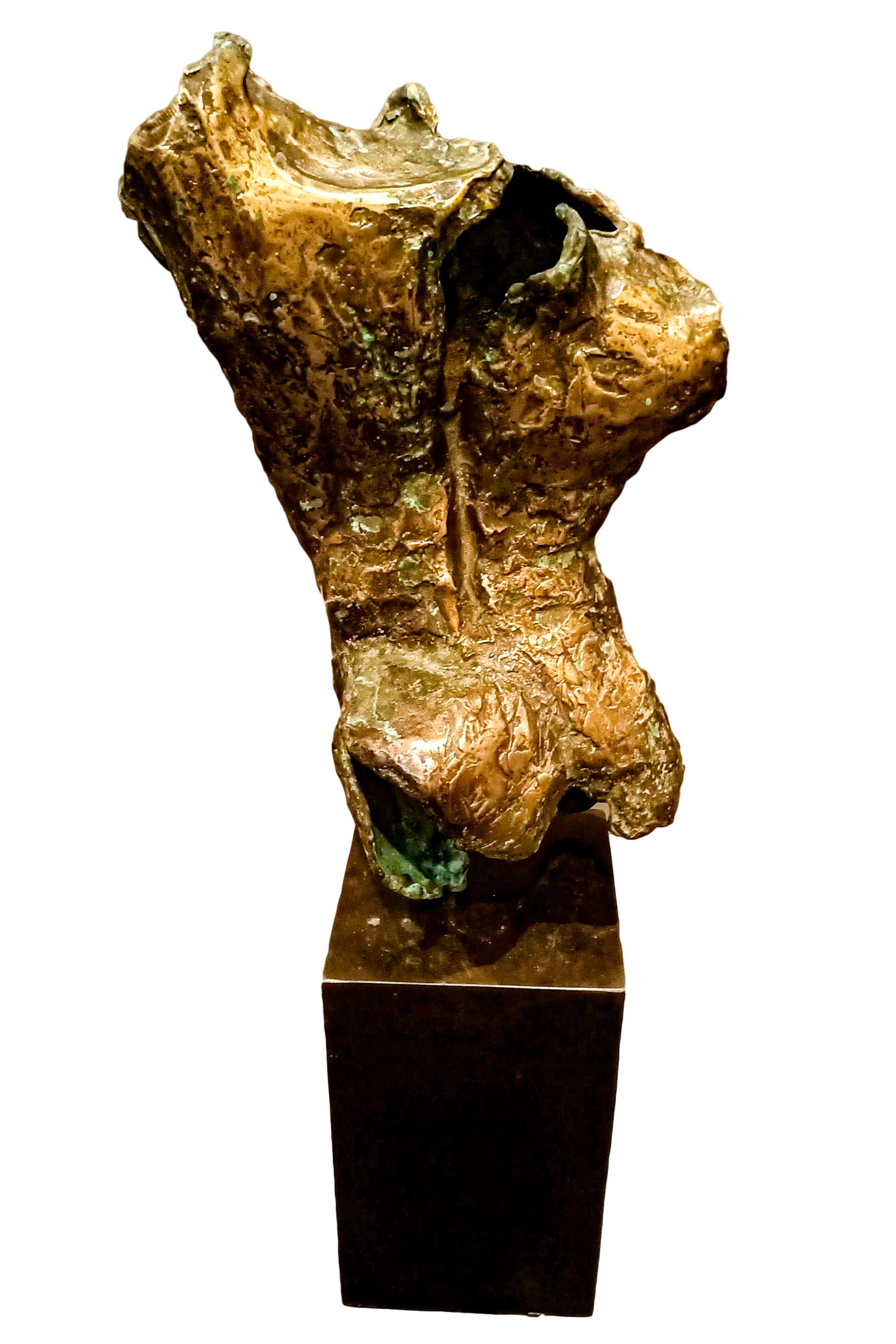 Michał Bajsarowicz Male Nude Torso, Contemporary bronze scupture 64x24x15cm 2021 For Sale 5